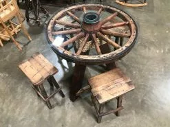 The Phillips Forest Store Rustic Wagon Wheel Table -Live Edge Wood Slabs Sales Store IMG 0750 1024x1024@2x