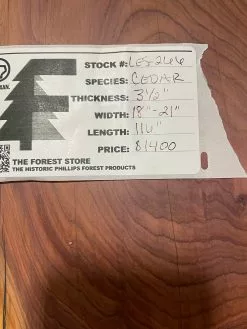 The Phillips Forest Store Live Edge Cedar Slab -Live Edge Wood Slabs Sales Store image 124871ba 9036 4ec0 9a6b 40432d83bf0c 1024x1024@2x