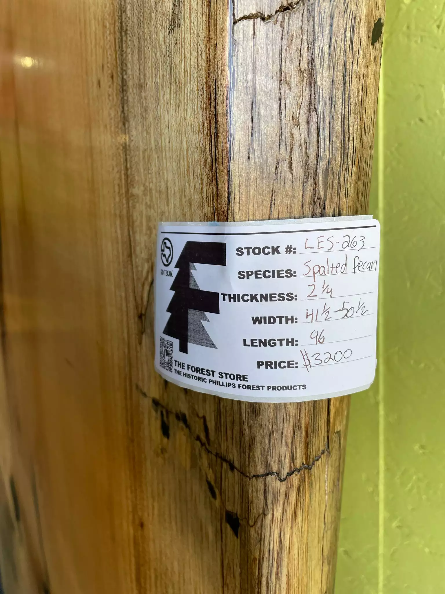 The Phillips Forest Store Live Edge Pecan Slab 5 The Phillips Forest Store Live Edge Pecan Slab - Image 3