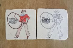 Lace, Grace, And Peonies Painted Scottsdale Marble Coaster- Set Of 4