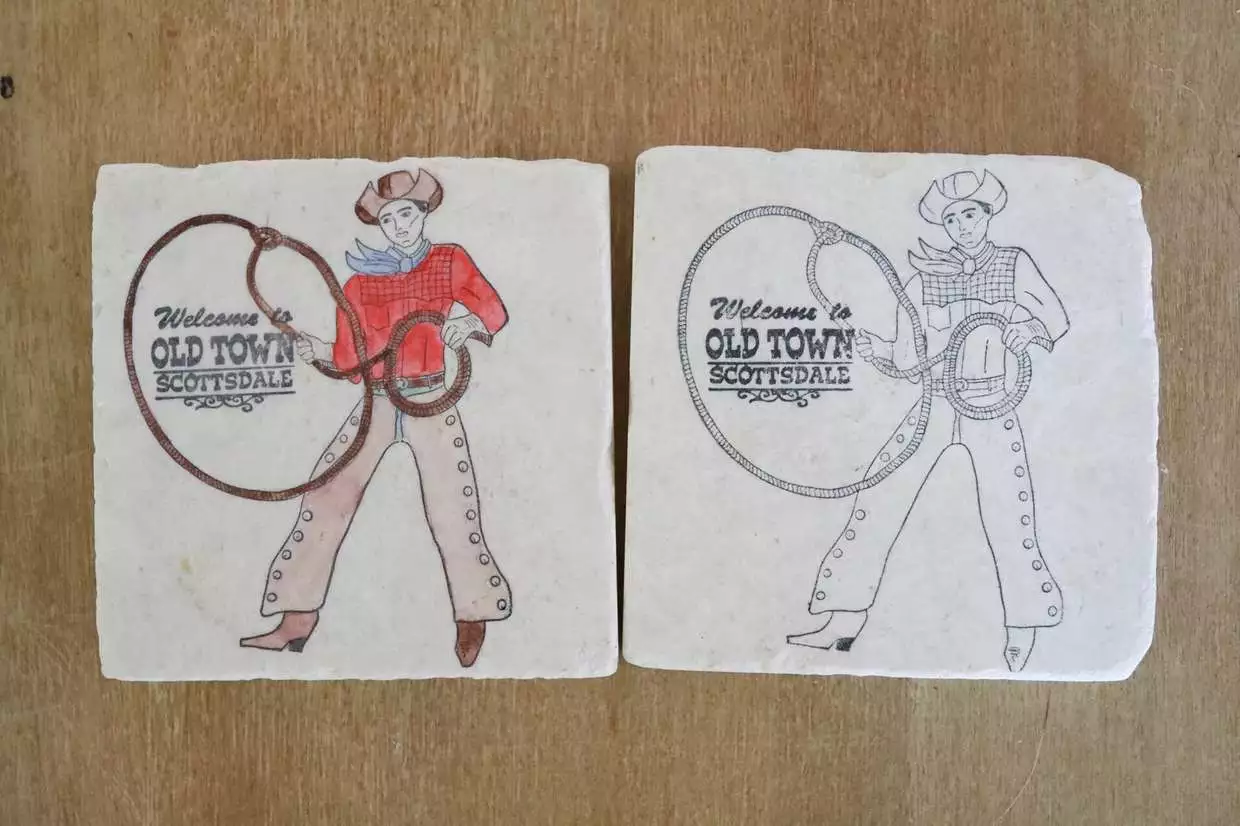 Lace, Grace, And Peonies Painted Scottsdale Marble Coaster- Set Of 4 3 Lace, Grace, And Peonies Painted Scottsdale Marble Coaster- Set Of 4