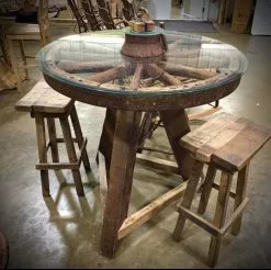 The Phillips Forest Store Rustic Wagon Wheel Table