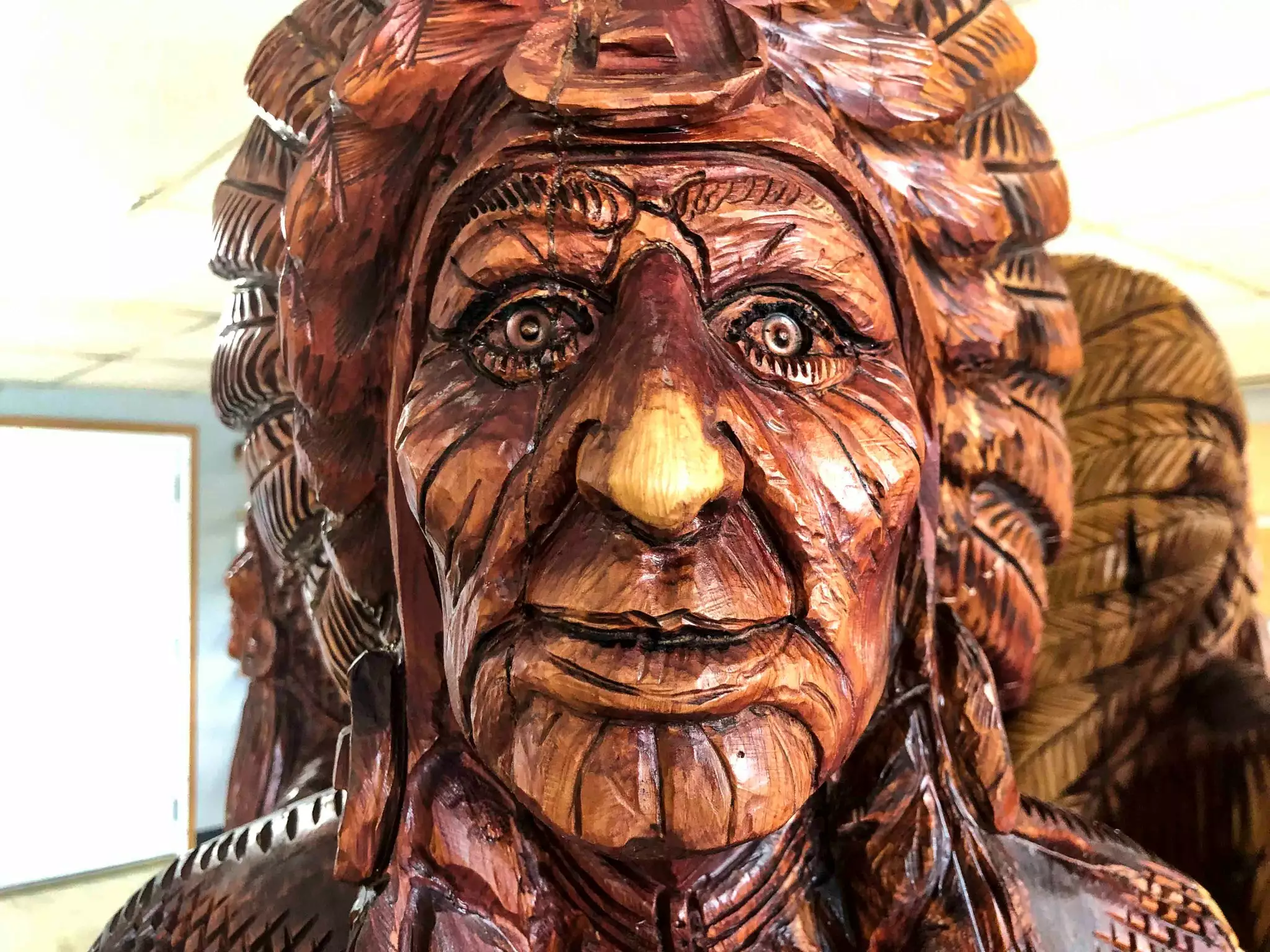 The Phillips Forest Store Cedar Wood Indian Holding A Stick 4 The Phillips Forest Store Cedar Wood Indian Holding A Stick - Image 2