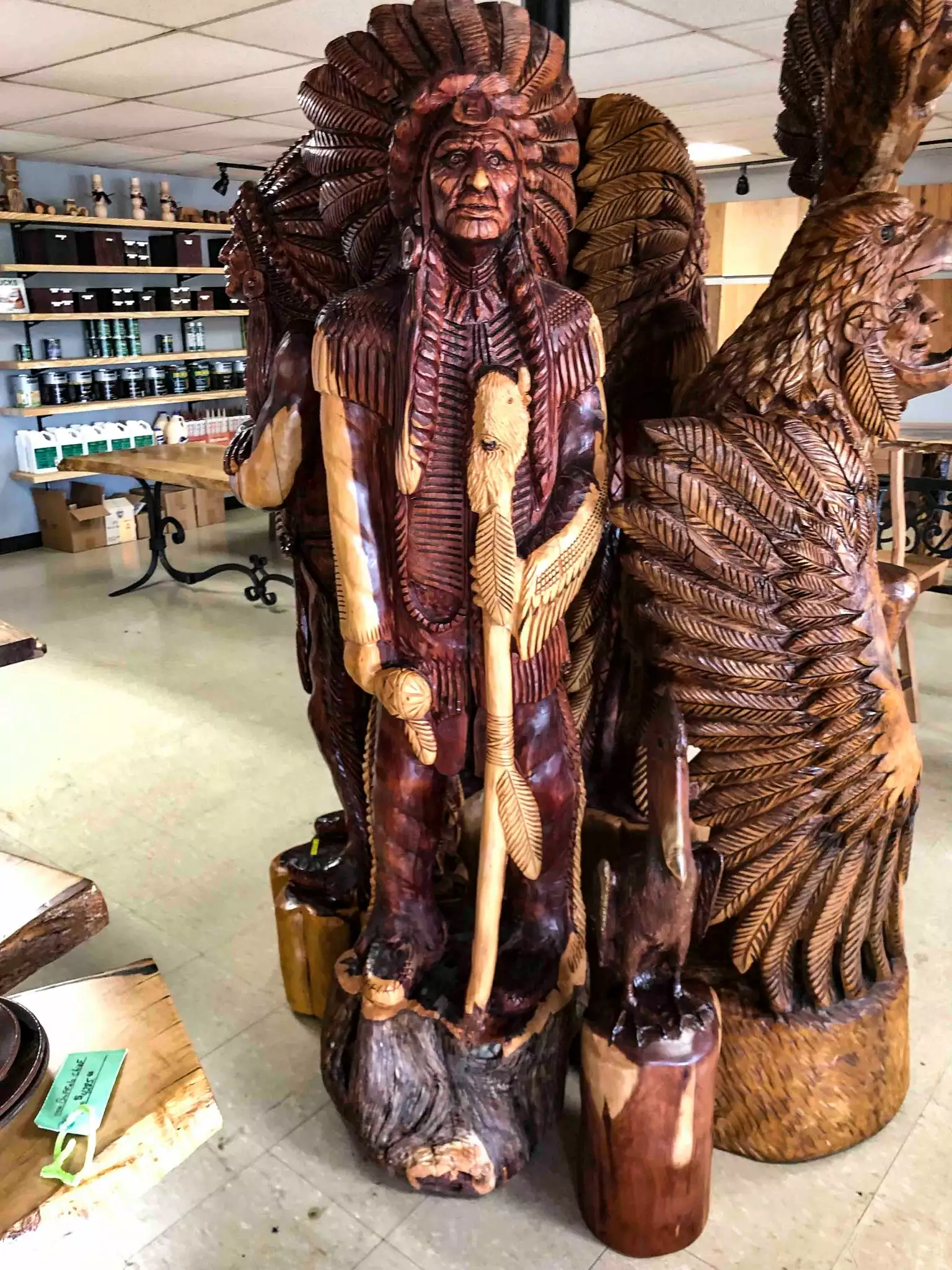The Phillips Forest Store Cedar Wood Indian Holding A Stick 3 The Phillips Forest Store Cedar Wood Indian Holding A Stick